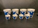 Koeien servies  farmers blue 4 koffiemokjes en 4 eierdopjes, Overige typen, Nieuw, Ophalen of Verzenden, Overige stijlen