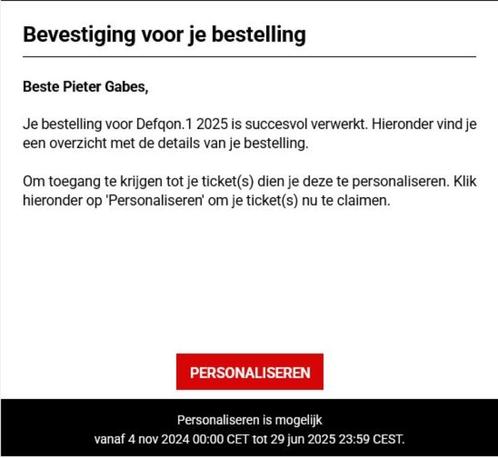 Defqon 1 - Vier tickets zaterdag 28 juni - originele prijs, Tickets en Kaartjes, Evenementen en Festivals, Drie personen of meer