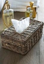 Riviera Maison Rattan Tissuebox Tissue Box Holder ZGAN, Mand, Verzenden, Zo goed als nieuw, Riet