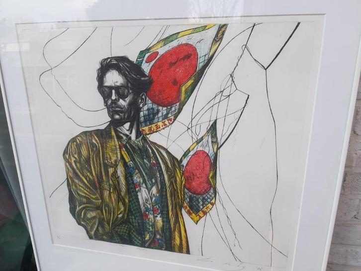 Ed van der Kooy - Waiting for the Catalina, origineel, Antiek en Kunst, Kunst | Litho's en Zeefdrukken, Ophalen