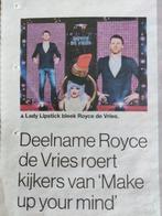 Royce de Vries - Make up your Mind - Krantenartikel, Ophalen of Verzenden, 1980 tot heden, Nederland, Knipsel(s)