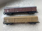 2x Roco ho 4 Assige Goederenwagens van de DR Bruin en beige., Hobby en Vrije tijd, Modeltreinen | H0, Gelijkstroom, Wagon, Ophalen of Verzenden