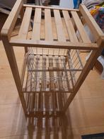 Houten rek met Mand, Overige typen, Ophalen of Verzenden, Zo goed als nieuw, Minder dan 100 cm