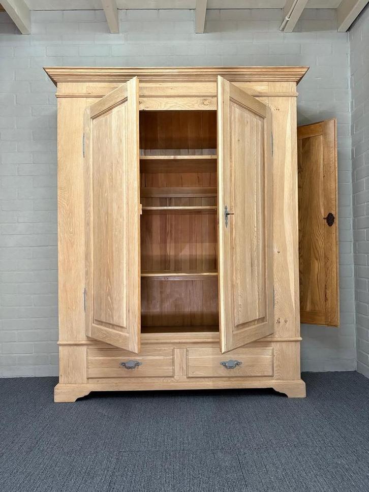 Grote eiken jagerskast onbehandeld, Huis en Inrichting, Kasten | Overige, Ophalen of Verzenden