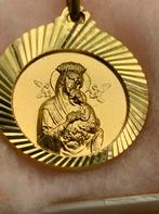 Goud double Hanger maria altijd durende bijstand 22mm, Sieraden, Tassen en Uiterlijk, Kettingen, Ophalen of Verzenden, Zo goed als nieuw