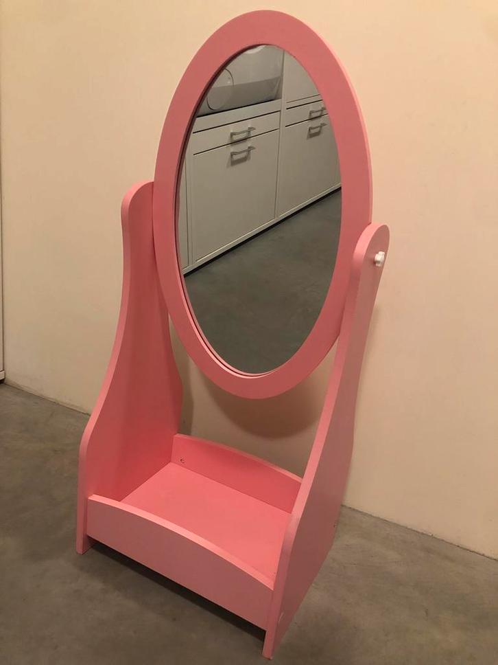 Staande Make-up Spiegel - Roze, Kinderen en Baby's, Kinderkamer | Inrichting en Decoratie, Zo goed als nieuw, Spiegel, Ophalen