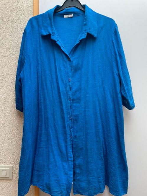 Linnen bloesje koren blauw draagmaat 46-48, Kleding | Dames, Blouses en Tunieken, Zo goed als nieuw, Maat 46/48 (XL) of groter