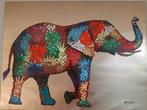 Kleurrijk olifanten schilderij, Antiek en Kunst, Kunst | Schilderijen | Modern, Ophalen