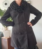 Miss Etam wollen jas met kraag - Maat M, Kleding | Dames, Jassen | Zomer, Maat 38/40 (M), Bruin, Ophalen of Verzenden, Zo goed als nieuw