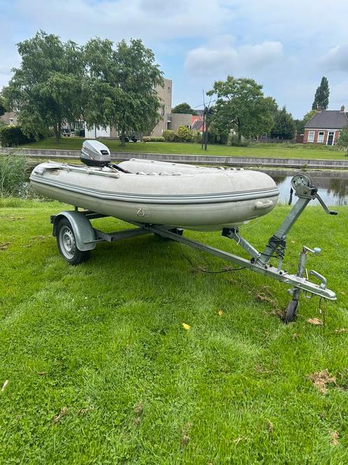 MOET WEG Ribholland rubberboot rib 8pk met trailer, Watersport en Boten, Rubberboten, Zo goed als nieuw, Overige merken, Aluminium