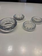 Set van 4 glazen asbakken of bakjes spijkerbol, Antiek en Kunst, Antiek | Glas en Kristal, Ophalen of Verzenden