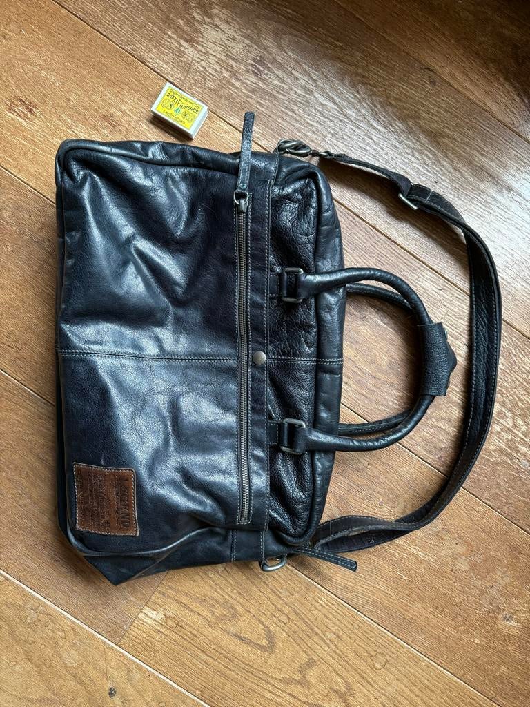 Zwarte leren tas Legend, Overige merken, Gebruikt, Zwart, Ophalen of Verzenden