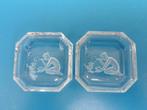 2 glazen zoutbakjes, Ophalen of Verzenden