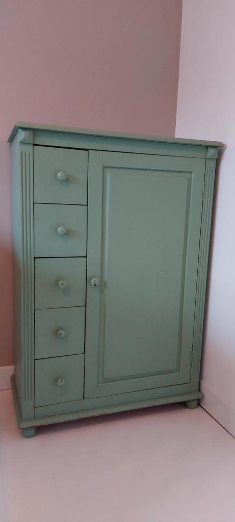 Brocante kledingkast, Huis en Inrichting, Kasten | Kledingkasten, Gebruikt, 150 tot 200 cm, 50 tot 75 cm, Ophalen