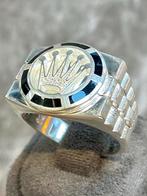 925 Zilveren Rolex Ring Zwart, Sieraden, Tassen en Uiterlijk, Ringen, 20 of groter, Heer, Nieuw, Ophalen of Verzenden