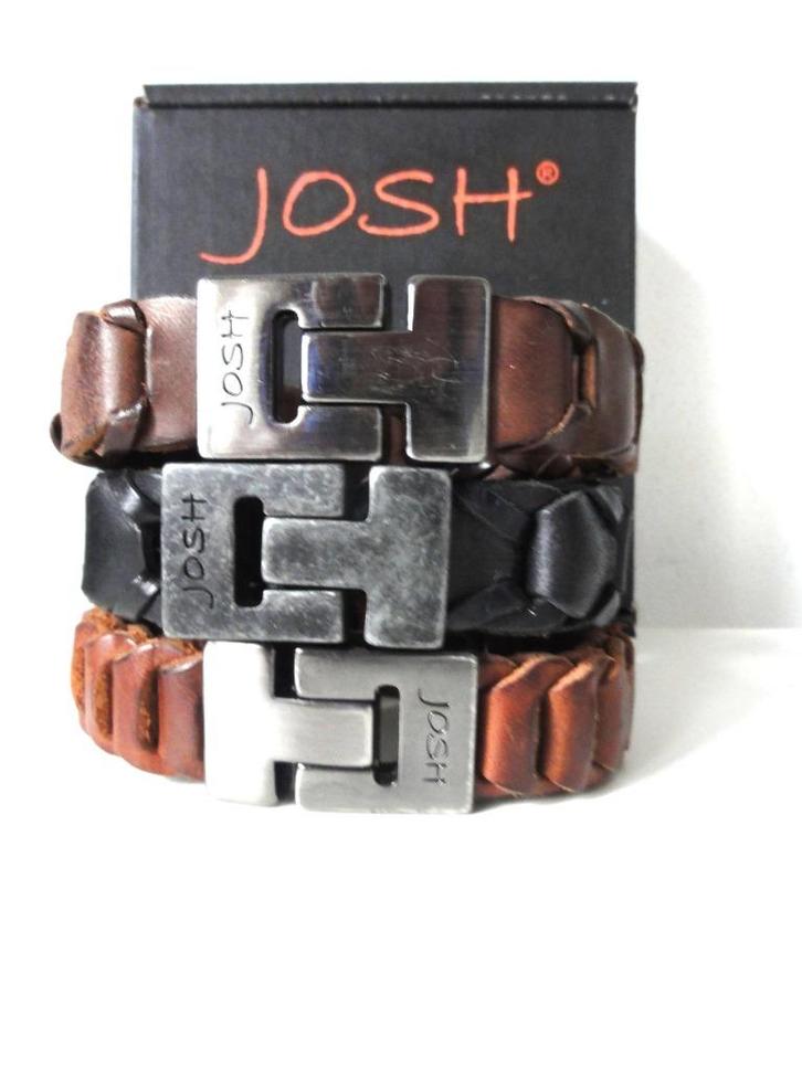 Nieuwe Josh heren armband, Sieraden, Tassen en Uiterlijk, Armbanden, Nieuw, Leer, Zwart, Ophalen of Verzenden
