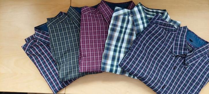 5 Authentic herenoverhemden, lange mouwen,  maat L 41-42, Kleding | Heren, Overhemden, Zo goed als nieuw, Halswijdte 41/42 (L)