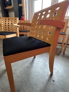 6 Thonet moderne Eetkamerstoelen, Huis en Inrichting, Stoelen, Gebruikt, Vijf, Zes of meer stoelen, Hout, Stof, Zwart, Ophalen