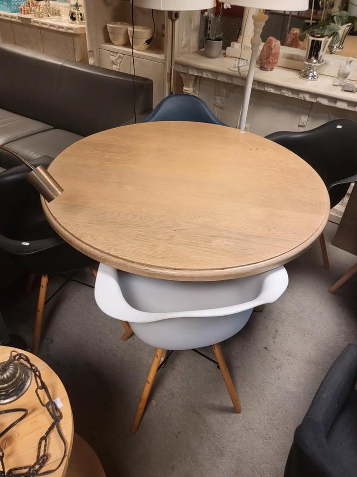 Houten blank eiken Eettafel - Rond 120cm, Huis en Inrichting, Tafels | Eettafels, Gebruikt, 100 tot 150 cm, 100 tot 150 cm, Rond
