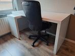 Ikea bureau Malm wit incl. bureaustoel., Huis en Inrichting, Bureaus, Ophalen, Zo goed als nieuw