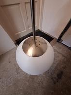Gispenstijl Bollamp Opaalglas RVS - Zo Goed Als Nieuw!, Huis en Inrichting, Lampen | Hanglampen, Ophalen, Zo goed als nieuw, 75 cm of meer
