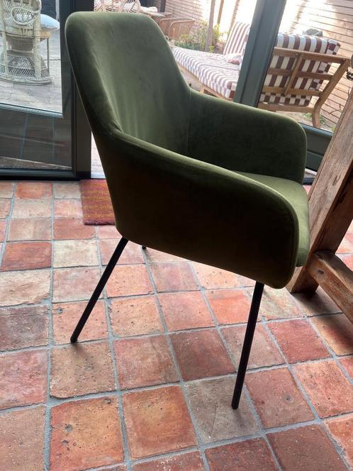 6x Mood eetkamerstoel groen vt wonen met armleuningen, Huis en Inrichting, Stoelen, Gebruikt, Vijf, Zes of meer stoelen, Overige kleuren