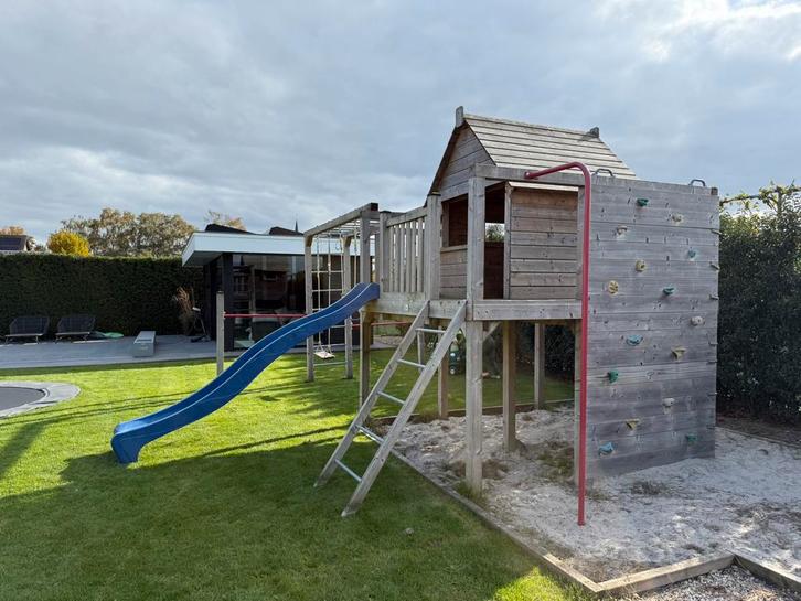 Speeltoestel klimrek glijbaan schommel speelzand, Kinderen en Baby's, Speelgoed | Buiten | Speeltoestellen, Gebruikt, Brandweerpaal
