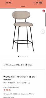 WOOOD Kjeld Barkruk 66 hoog- Nieuw in doos!, Huis en Inrichting, Barkrukken, Met voetsteun, 60 tot 90 cm, Nieuw, Ophalen of Verzenden