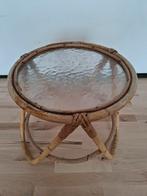 Retro antiek rotan bamboe bijzet tafeltje, Ophalen of Verzenden