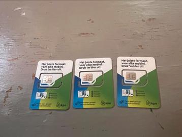 3 kpn simkaarten telefoonkaart telefoonnummers kaartjes beschikbaar voor biedingen