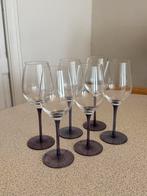 Wijnglazen met paarse voet - Set van 9, Ophalen, Overige kleuren, Minder dan 50 cm, Glas
