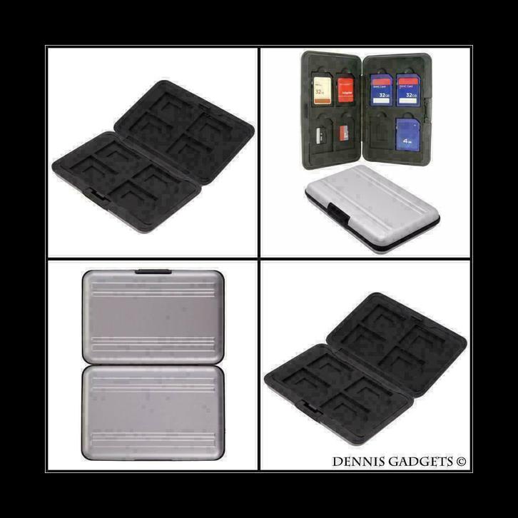 Dennis Gadgets : Aluminium Opbergsysteem 8 Micro/8 SD Cards, Audio, Tv en Foto, Fotografie | Geheugenkaarten, Nieuw, Overige typen