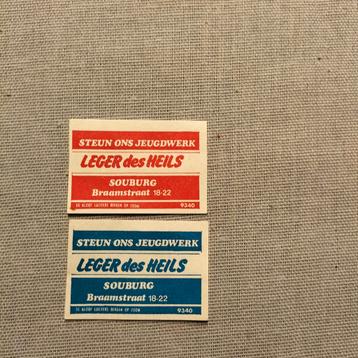 2x Lucifer Etiketten Leger des Heils Souburg beschikbaar voor biedingen