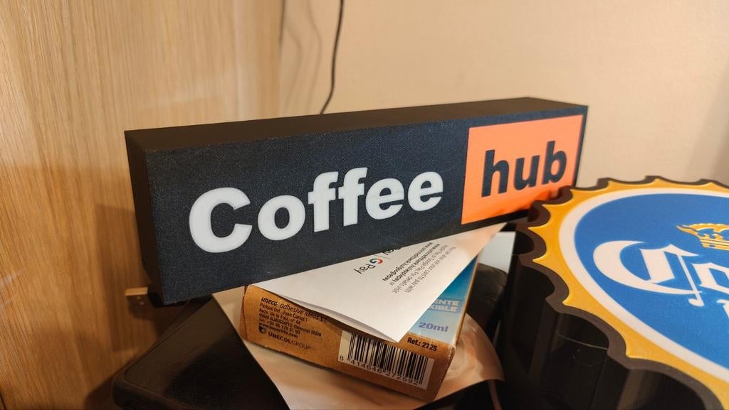 Coffee Hub LED USB Lichtbord - Uniek Decoratiestuk, Ophalen of Verzenden, Nieuw