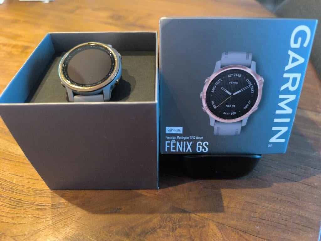 Garmin fenix 6s Sapphire, Zwart, Garmin, Ophalen of Verzenden, Zo goed als nieuw