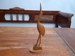 Vintage houten beeldje van een kraanvogel, Ophalen of Verzenden