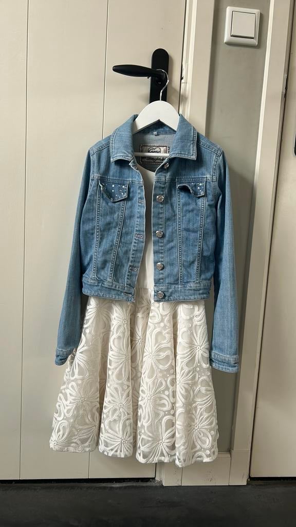 Communiejurk met spijkerjasje van Gymp, Kinderen en Baby's, Kinderkleding | Maat 140, Ophalen of Verzenden, Zo goed als nieuw