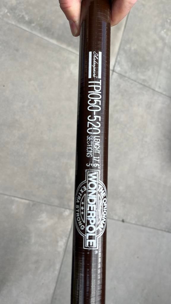 Telescopische vishengel +5m lengte, Ophalen of Verzenden, Zo goed als nieuw, Werphengel