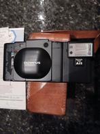 Olympus XA camera met flits, etui en aankoopbon, Ophalen of Verzenden