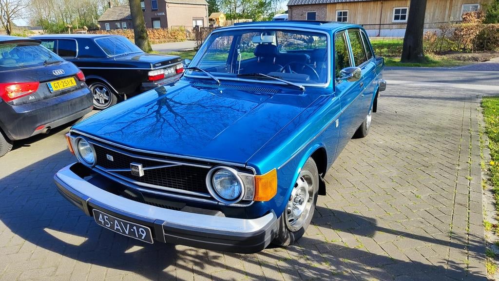 Perfect restauratie161.480 NAP 140 144 Grand Luxe van 1973, Auto's, Volvo, Achterwielaandrijving, Zwart, 4 cilinders, Blauw