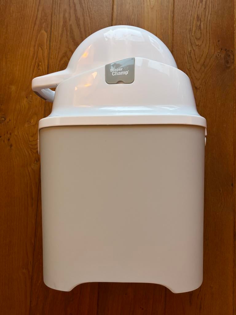 Diaper Champ One luieremmer grijs/wit, Ophalen of Verzenden, Zo goed als nieuw