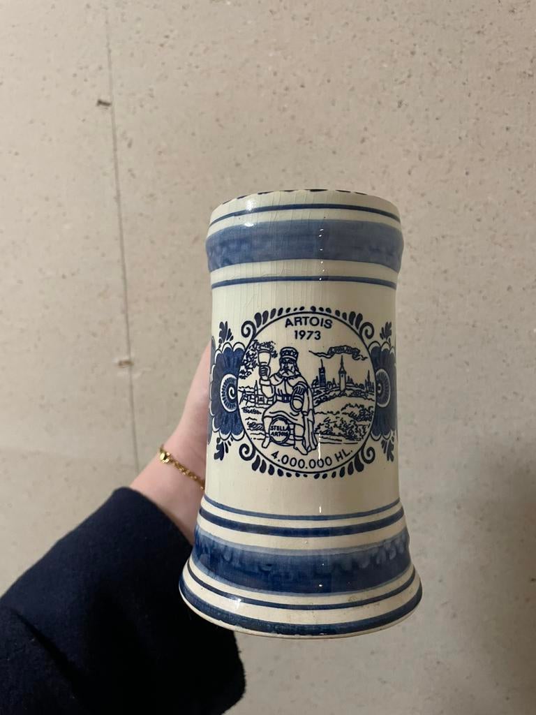 Antieke bier pul delfts blauw, Ophalen of Verzenden, Zo goed als nieuw, Pul(len), Overige merken