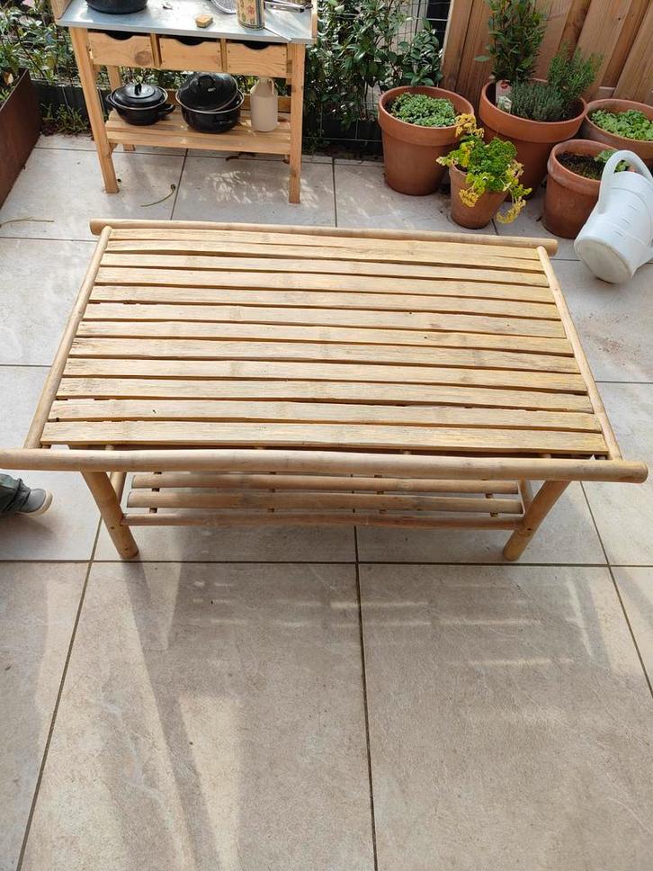 Bamboe terrastafel, Tuin en Terras, Tuintafels, Ophalen