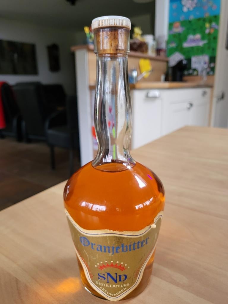 Vintage Oranjebitter SND Distillateurs Leeuwarden, Verzamelen, Ophalen of Verzenden, Gebruikt