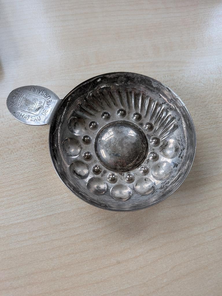 Vintage Tastevin/wijnproefschaaltje Chateau de Meursault, Verzamelen, Wijnen, Verzenden, Zo goed als nieuw, Frankrijk, Overige typen