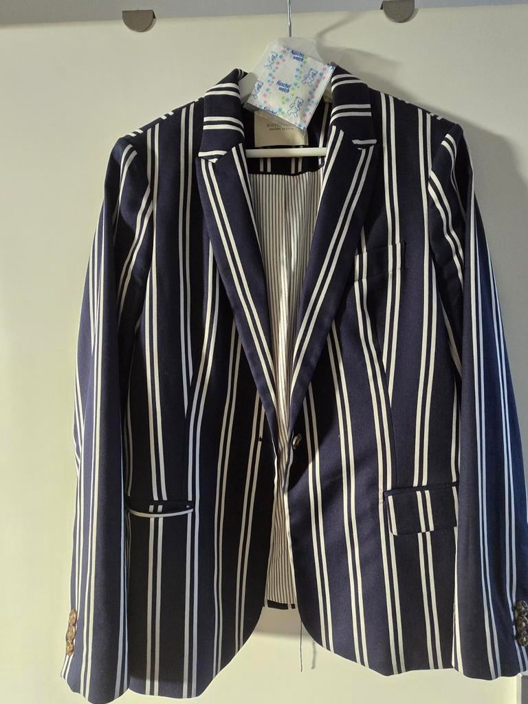 Scotch & Soda Blazer - Blauw Wit Gestreept - Maat L, Kleding | Dames, Jasjes, Kostuums en Pakken, Blauw, Maat 42/44 (L), Scotch & Soda