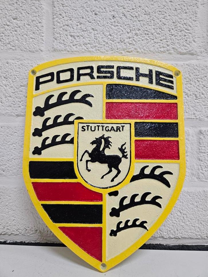 GIETIJZEREN PORSCHE SCHILD  , WEEGT 2 KILOGRAM , NIEUW, Verzamelen, Merken en Reclamevoorwerpen, Nieuw, Reclamebord, Ophalen of Verzenden