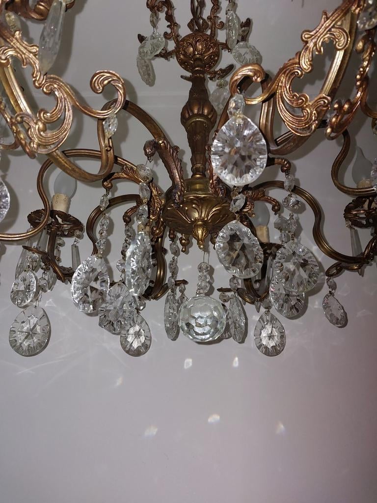 Klassieke Kroonluchter met Kristallen, Huis en Inrichting, Lampen | Kroonluchters, Ophalen of Verzenden, Gebruikt, Glas, Klassiek, Barok
