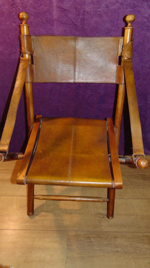 Officiers stoel klapstoel vintage, campaign chair opknapper, Ophalen, Gebruikt, Eén, Leer