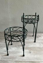 Set van 2 donkergroene plantentafels, Ophalen, Zo goed als nieuw, Rond, Minder dan 30 cm